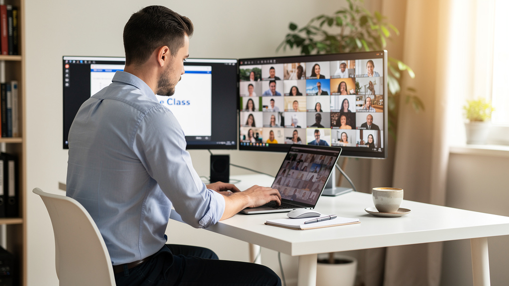 Teacher working remotely for Richmond Online School